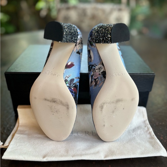 J. Crew Size 7 Etta glitter heel pumps in hummingbird - Picture 6 of 8